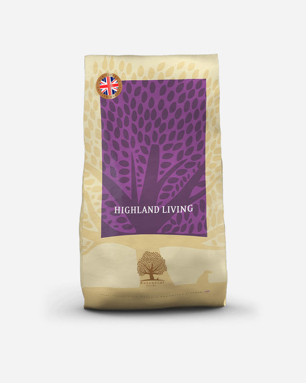 Essential Foods Highland Living – 10 kg – Kornfrit hundefoder med kalkun, okse og laks