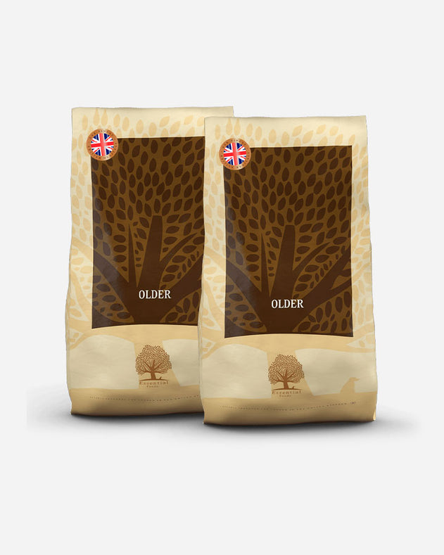 Essential Foods Older – 2 x 10 kg – Kornfrit seniorhundefoder – Spar på 2 poser