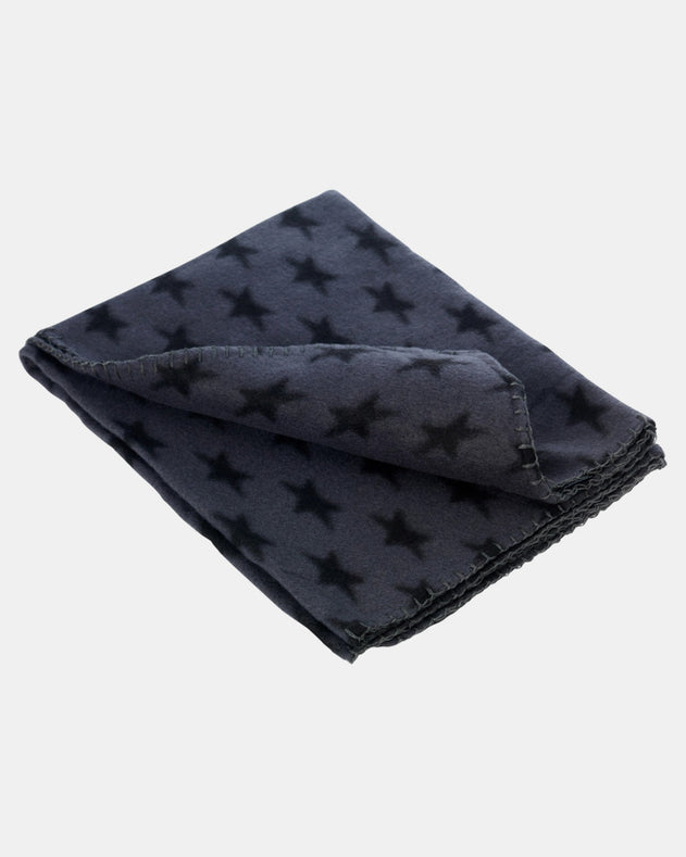 Fleece Tæppe med stjerner - Grå - 100x70cm