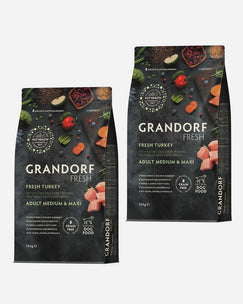 Grandorf Fresh Adult Medium & Maxi – Frisk kalkun & sød kartoffel 2 x 10 kg