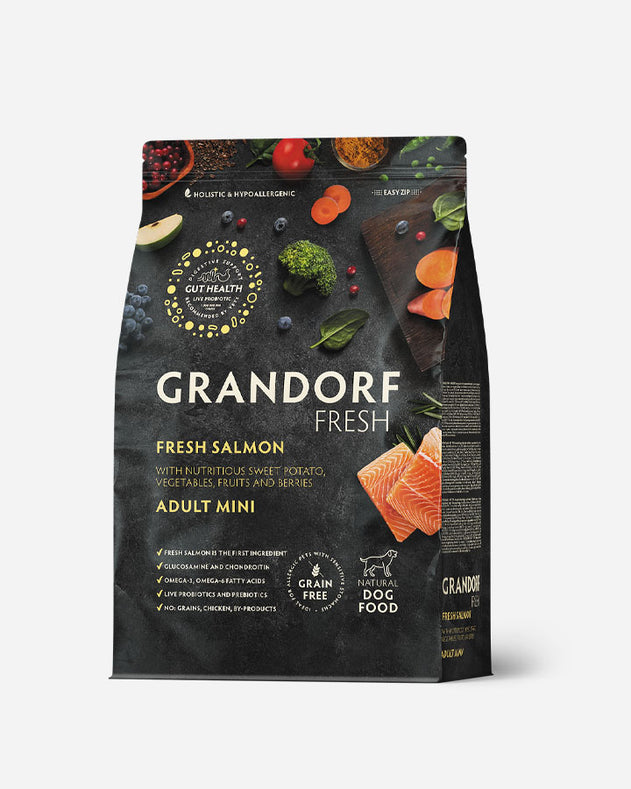 Grandorf Fresh Adult Mini – Frisk laks & sød kartoffel 3 kg