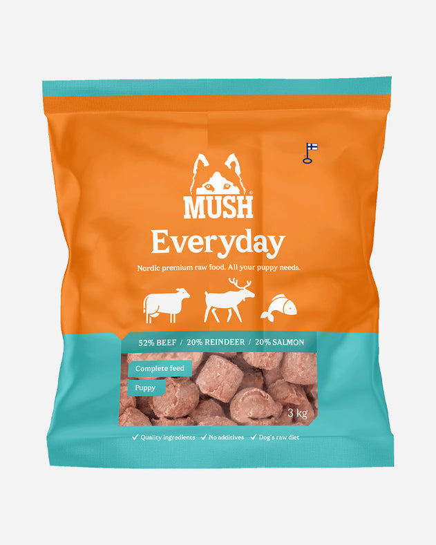 MUSH Everyday Puppy Iceblue XL - Okse, Ren og Laks - 3kg