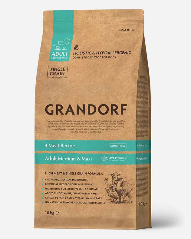 Grandorf Adult 4 Meat - Lam, Kalkun, And og Vildsv - Grandorf - Petlux