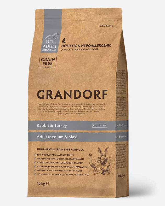 Grandorf Adult - Kanin, Kalkun og Kornfri - 10kg - Grandorf - Petlux