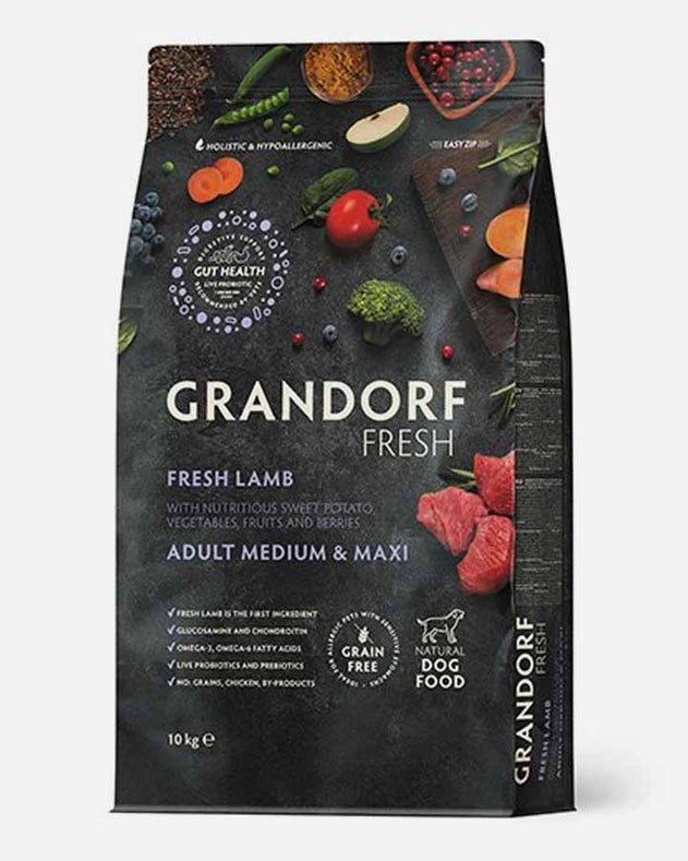 Grandorf Fresh Adult Medium & Maxi – Frisk lam & sød kartoffel 10 kg