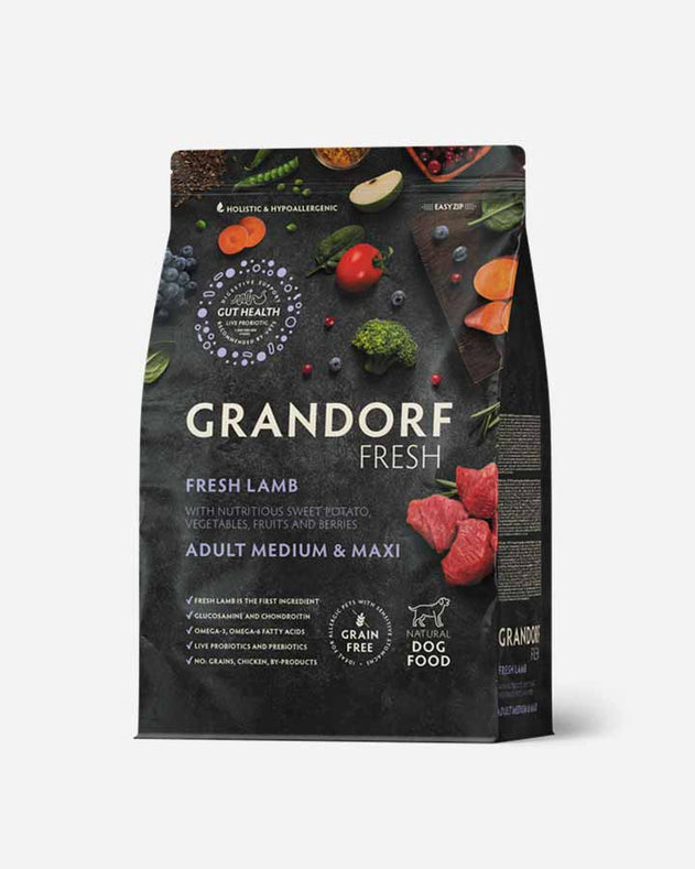 Grandorf Fresh Adult Medium & Maxi – Frisk lam & sød kartoffel 3 kg