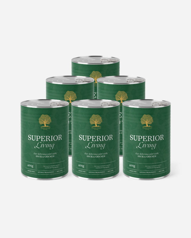 Essential Superior Living Paté - And & kylling (6x400g)