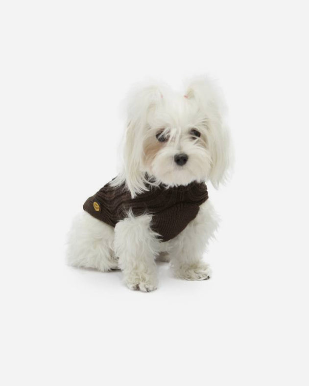 Brun strikket hundesweater fra Fashion Dog - art.  - Fashion Dog - Petlux